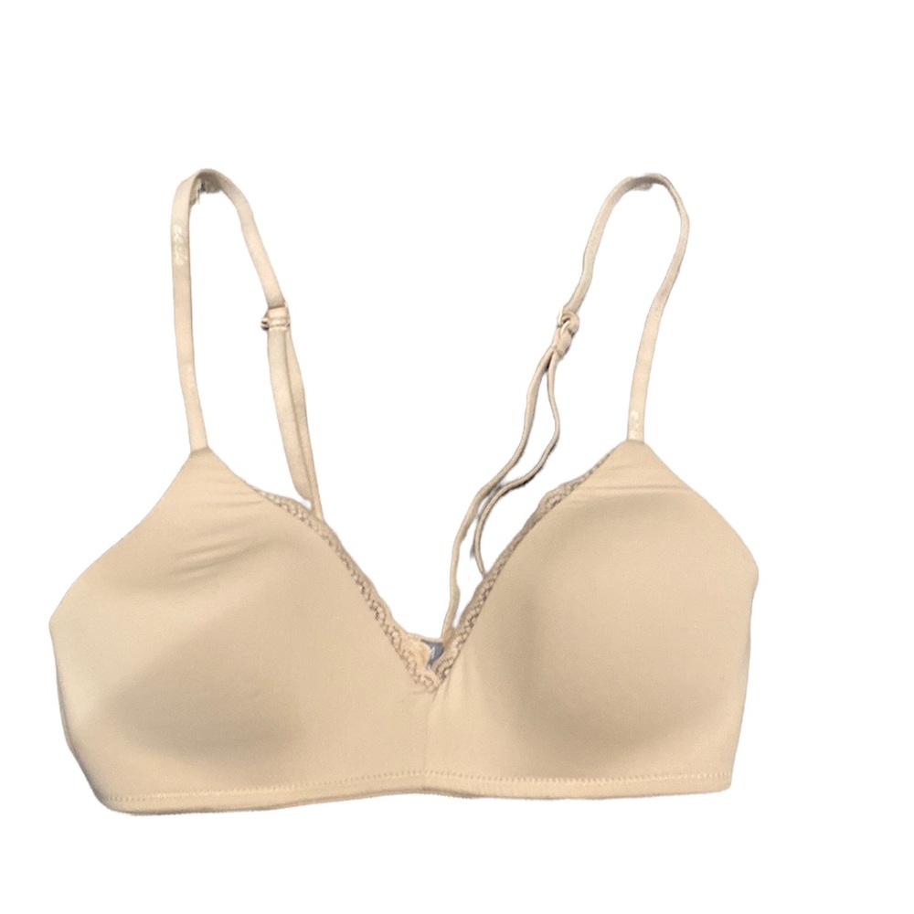 Aerie Bra Tan Padded Wireless Adjustable Clasp Back 32C